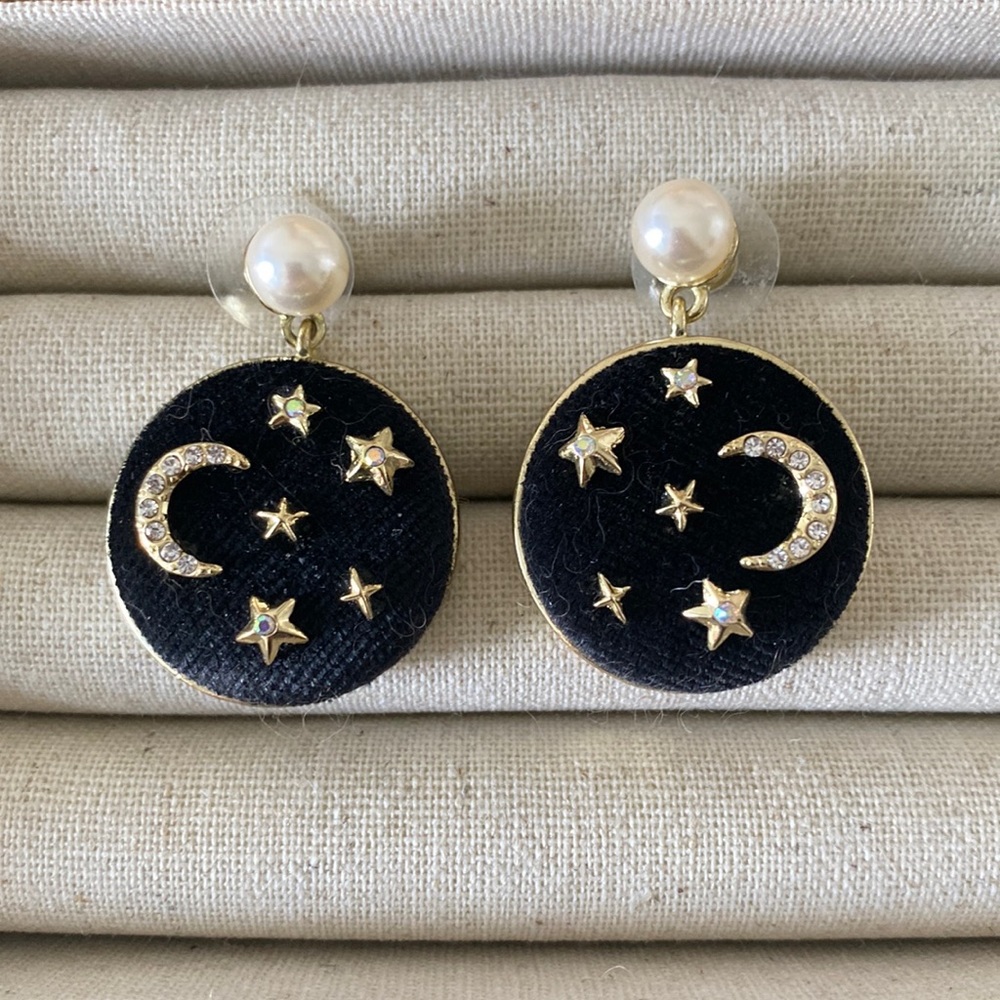 Velvet starry night earrings
